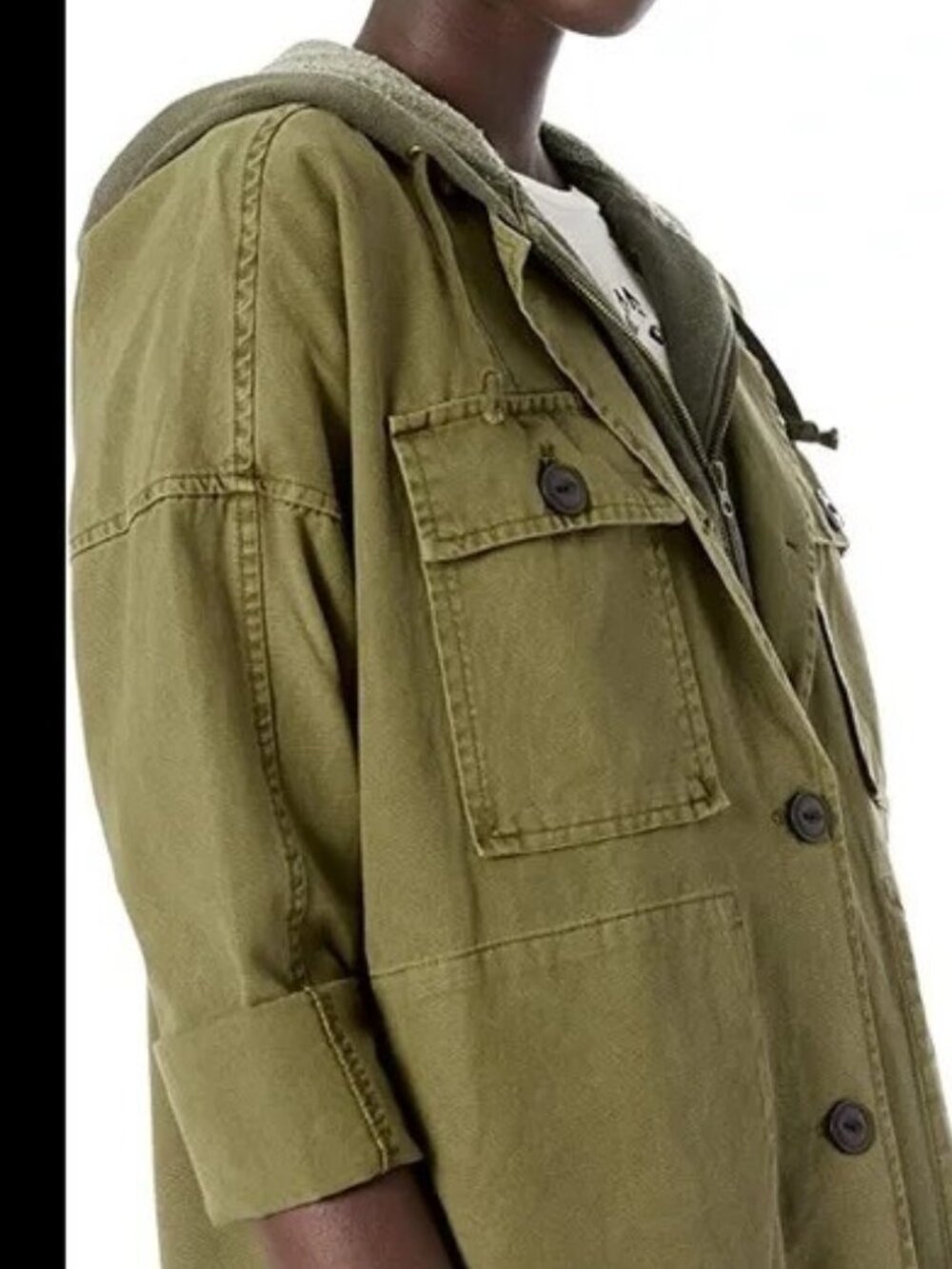 Lucky Brand Olive Hooded Jacket m